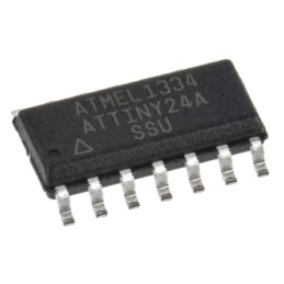 30 pcs - Microchip ATTINY24A-SSU, 8bit AVR Microcontroller, ATtiny24A, 20MHz, 2 kB Flash, 14-Pin SOIC