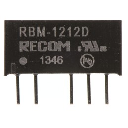 1 Tube of 30 - Recom RBM DC-DC Converter, ±12V dc/ ±41mA Output, 10.8 - 13.2 V dc Input, 1W, Through Hole, +85°C Max Temp -40°C