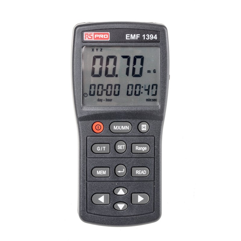 1 pcs - RS PRO EMF Meter, 30 - 2000Hz, 200 μT, 2000 mG