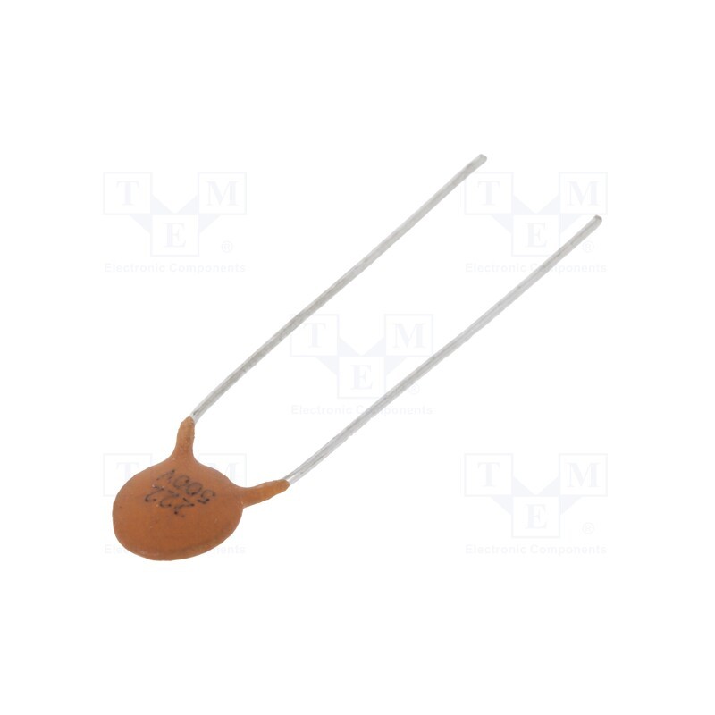 100 pcs x SR PASSIVES - CC-222/500 - Capacitor: ceramic, 2.2nF, 500V, Y5U, -56÷20%, THT, 6mm