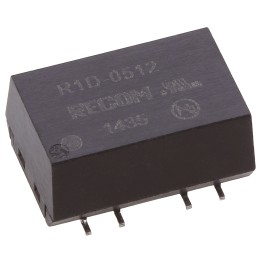 1 Tube of 33 - Recom R1D DC-DC Converter, ±12V dc/ ±42mA Output, 4.5 - 5.5 V dc Input, 1W, Surface Mount, +100°C Max Temp -40°C