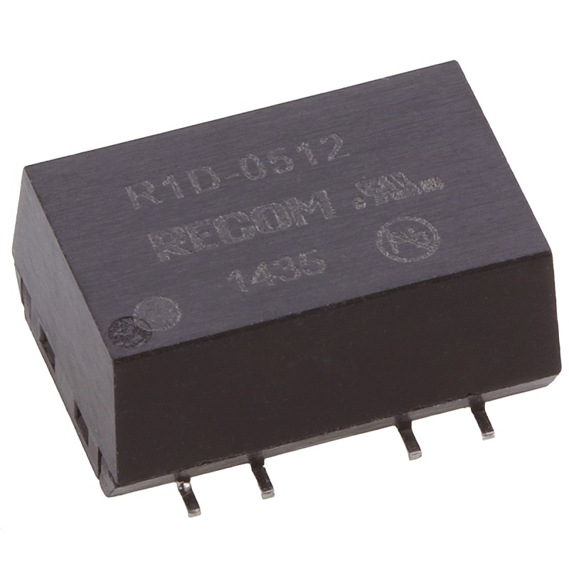 1 Tube of 33 - Recom R1D DC-DC Converter, ±12V dc/ ±42mA Output, 4.5 - 5.5 V dc Input, 1W, Surface Mount, +100°C Max Temp -40°C