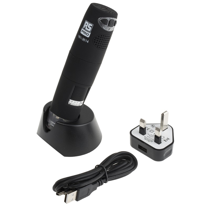 1 pcs - RS PRO Wifi Microscope, 1280 x 1024 pixels, 5 - 200X Magnification