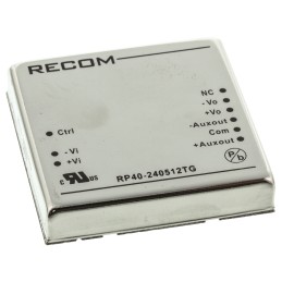 1 Tube of 4 - Recom RP40 G DC-DC Converter, 5V dc/ 6 A, ±400mA Output, 18 - 36 V dc Input, 40W, Through Hole, +85°C Max Temp