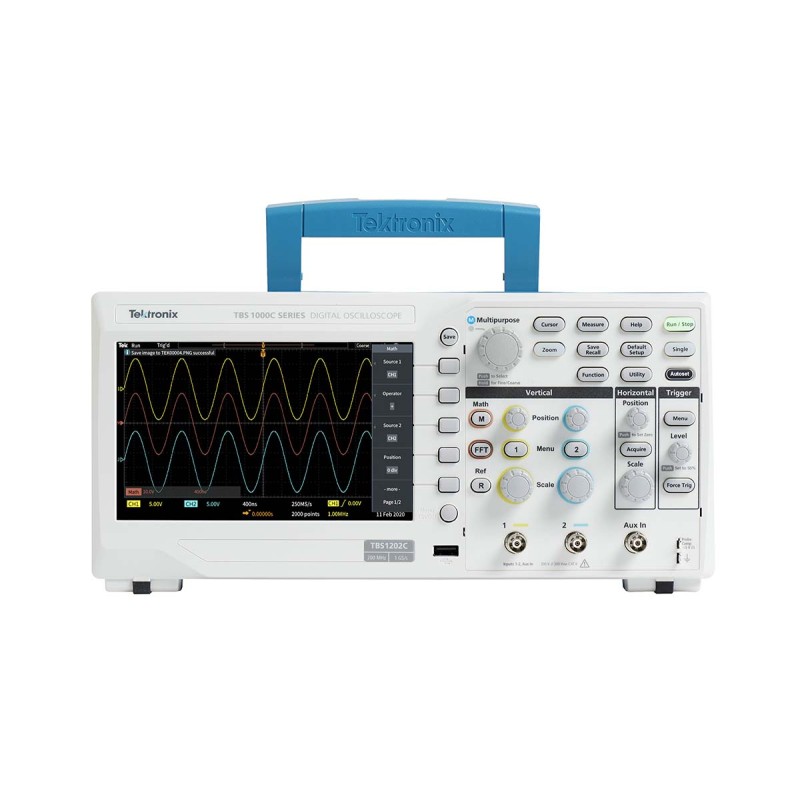1 pcs - Tektronix TBS1202C TBS1000C Series Digital Bench Oscilloscope, 2 Analogue Channels, 200MHz