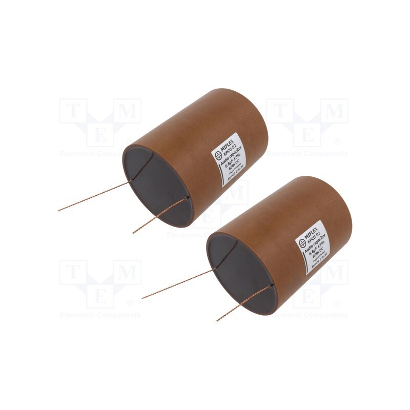 2 pcs x MIFLEX - KPCU02H568J - Capacitor: copper-polypropylene-paper, 6.8uF, 600VDC, ±5%, THT