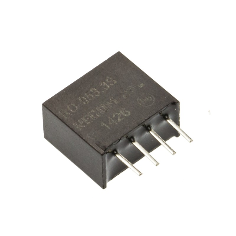 1 Tube of 42 - Recom RO DC-DC Converter, 3.3V dc/ 300mA Output, 4.5 - 5.5 V dc Input, 1W, Through Hole, +85°C Max Temp -40°C