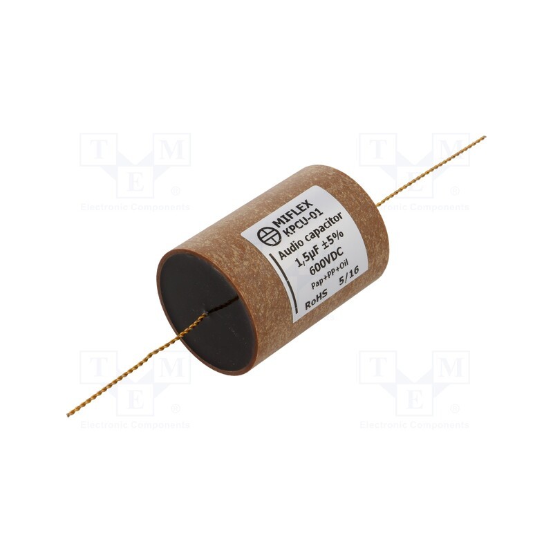 2 pcs x MIFLEX - KPCU01H515J - Capacitor: copper-polypropylene-paper, 1.5uF, 600VDC, ±5%, THT