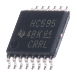 5 pcs - Texas Instruments SN74HC595PW 8-stage Surface Mount Shift Register HC, 16-Pin TSSOP