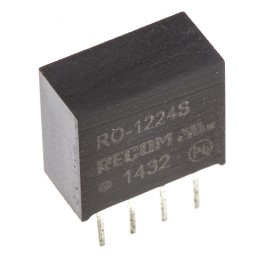 1 Tube of 42 - Recom RO DC-DC Converter, 24V dc/ 42mA Output, 10.8 - 13.2 V dc Input, 1W, Through Hole, +85°C Max Temp -40°C