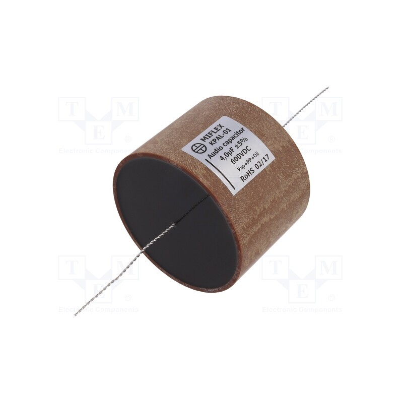 2 pcs x MIFLEX - KPAL01H540J - Capacitor: aluminum-polypropylene-paper, 4uF, 600VDC, ±5%, THT