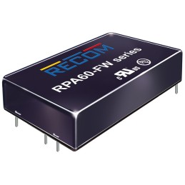 1 Tube of 5 - Recom RPA60-FW DC-DC Converter, 12V dc/ 5A Output, 9 - 36 V dc Input, 60W, Through Hole, +75°C Max Temp -40°C