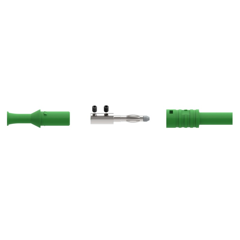 1 pcs - Electro PJP Green Male Banana Plug, Screw Termination, 36A, 1kV