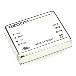 1 Tube of 5 - Recom RP30-EW DC-DC Converter, ±12V dc/ ±1.25A Output, 10 - 40 V dc Input, 30W, Through Hole, +85°C Max Temp