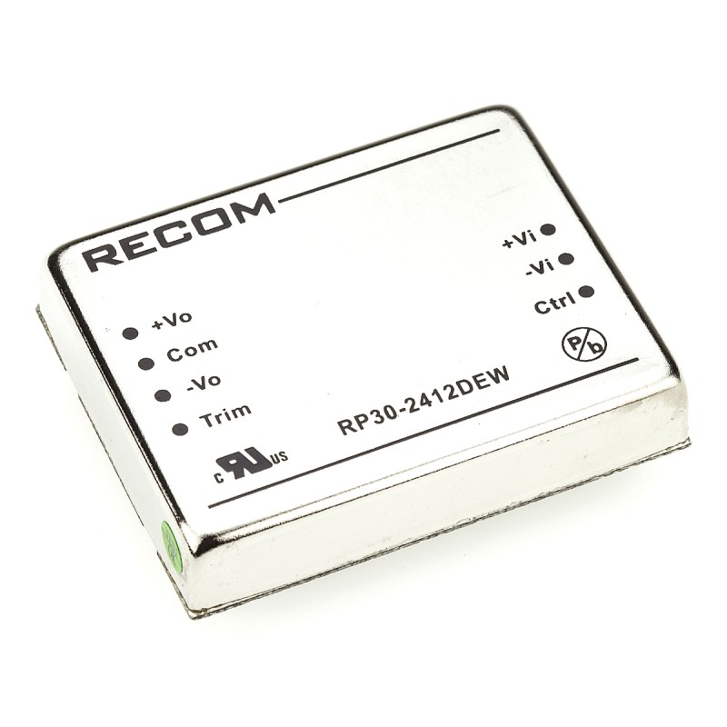 1 Tube of 5 - Recom RP30-EW DC-DC Converter, ±12V dc/ ±1.25A Output, 10 - 40 V dc Input, 30W, Through Hole, +85°C Max Temp