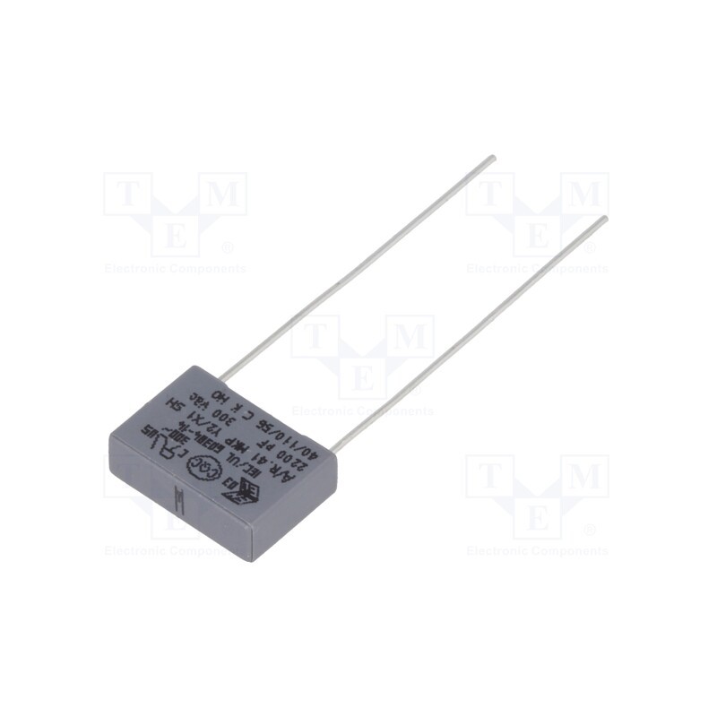 5 pcs x KEMET - R413F12204000M - Capacitor: polypropylene, 2.2nF, 13x4x9mm, THT, ±20%, 10mm, 1000VDC