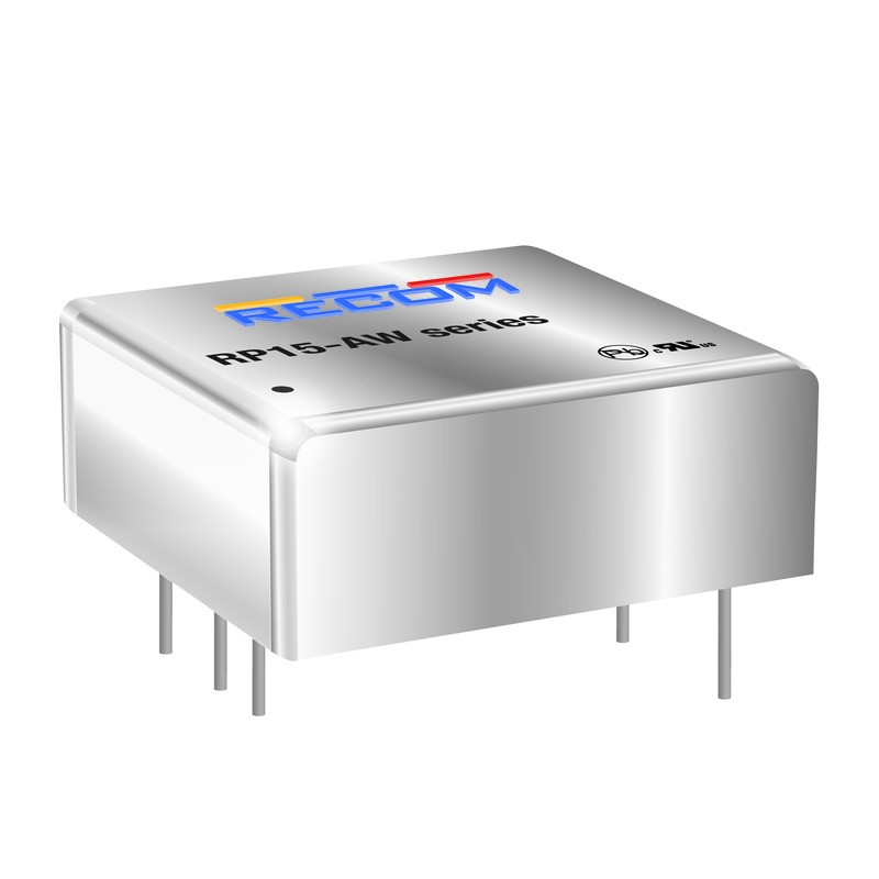 1 Tube of 8 - Recom RP15-AW DC-DC Converter, ±15V dc/ ±500mA Output, 9 - 36 V dc Input, 15W, Through Hole, +85°C Max Temp