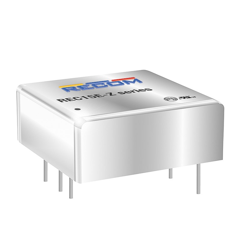 1 Tube of 8 - Recom REC15E-Z DC-DC Converter, 12V dc/ 1.25A Output, 9 - 36 V dc Input, 15W, Through Hole, +105°C Max Temp