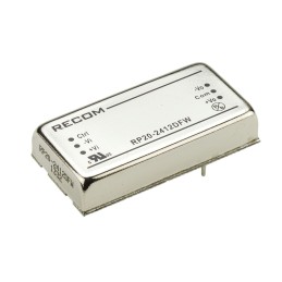 1 Tube of 9 - Recom RP20 FW DC-DC Converter, ±12V dc/ ±833mA Output, 9 - 36 V dc Input, 20W, Through Hole, +105°C Max Temp