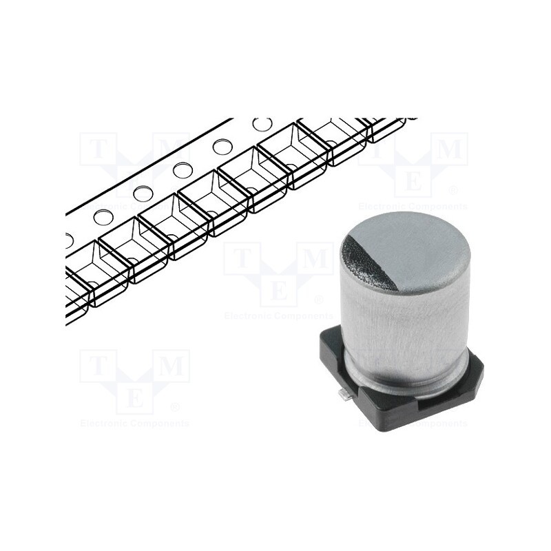 5 pcs x SAMWHA - RC1E227M08010VR - Capacitor: electrolytic, SMD, 220uF, 25VDC, Ø8x10mm, ±20%, 1000h