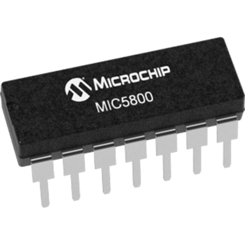 5 pcs - Microchip MIC5800YM Quad-Bit 4 Bit Latched Driver, Transparent D Type, Open Collector, 14-Pin SOIC