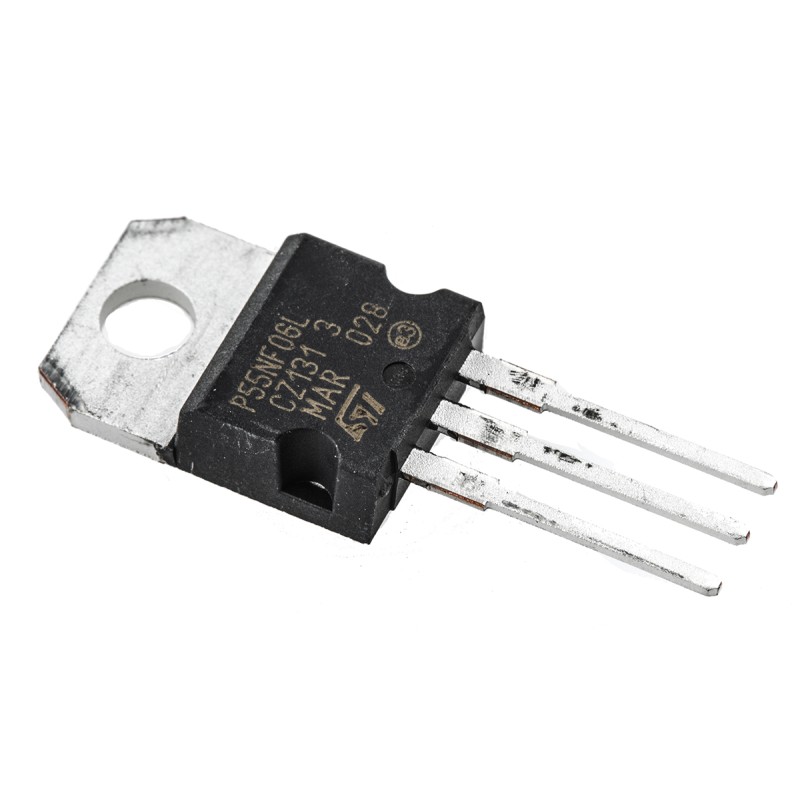 10 pcs - N-Channel MOSFET, 55 A, 60 V, 3-Pin TO-220 STMicroelectronics STP55NF06L