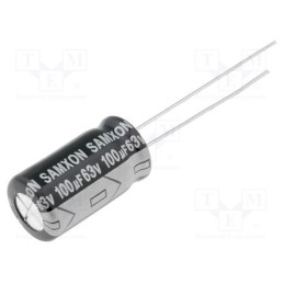 5 pcs x SAMXON - GT 100U/63V - Capacitor: electrolytic, low ESR, THT, 100uF, 63VDC, Ø8x16mm, ±20%