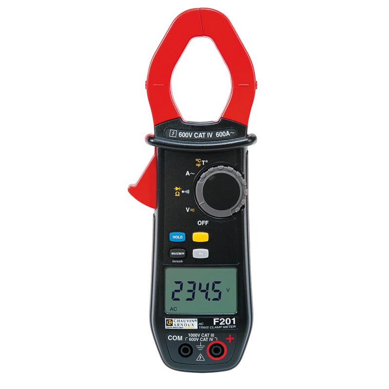 1 pcs - Chauvin Arnoux F201 Clamp Meter, Max Current 600A ac CAT III 1000V With RS Calibration