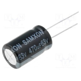 5 pcs x SAMXON - KM 470U/63V - Capacitor: electrolytic, THT, 470uF, 63VDC, Ø12.5x20mm, Pitch: 5mm