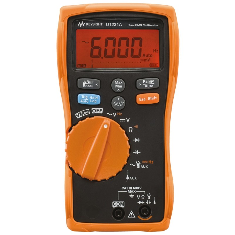 1 pcs - Keysight Technologies U1231A Handheld Digital Multimeter, True RMS, 600V ac Max - UKAS Calibrated
