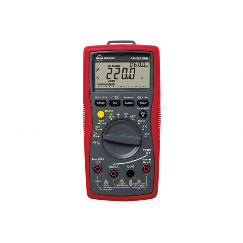 1 pcs - Beha-Amprobe AM-555-EUR Handheld Digital Multimeter, True RMS, 20A ac Max, 20A dc Max, 1000V ac Max - RS Calibrated