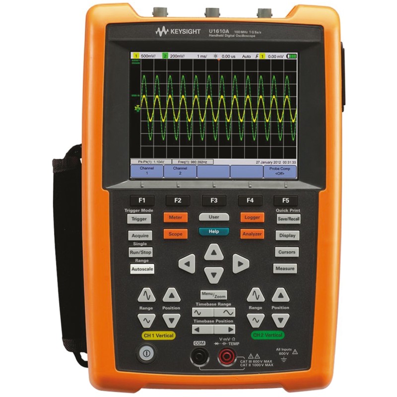 1 pcs - Keysight Technologies U1610A U1600 Series Digital Handheld Oscilloscope, 2 Analogue Channels, 100MHz - UKAS Calibrated