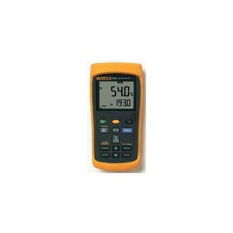 1 pcs - Fluke 53 Wired Digital Thermometer for Industrial Use, E, J, K, N, R, S, T Probe, 1 Input(s), +1767°C Max, ±0.05 %