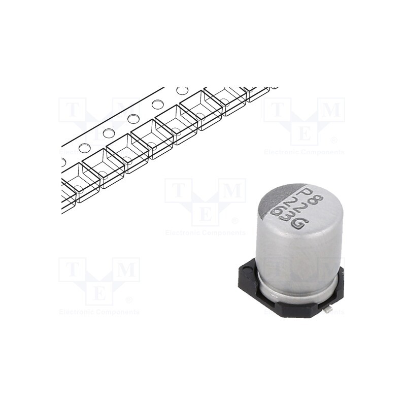 10 pcs x VISHAY - GSC00BM2201JARL - Capacitor: electrolytic, SMD, 22uF, 63VDC, ±20%, -55÷105°C, 2000h