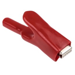 1 pcs - Mueller Electric Crocodile Clip, Zinc-Plated Steel Contact, 25A, Red
