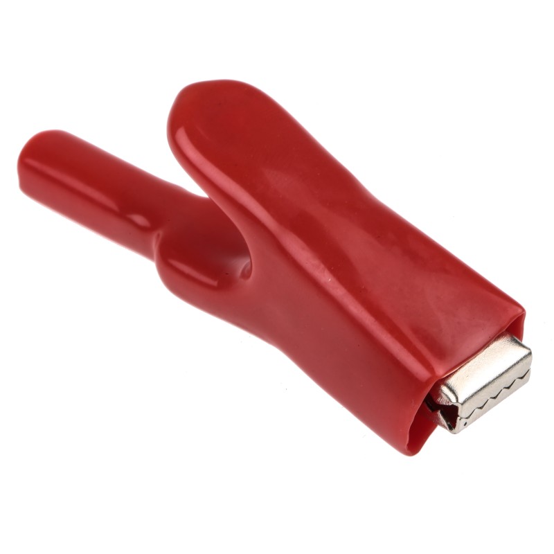 1 pcs - Mueller Electric Crocodile Clip, Zinc-Plated Steel Contact, 25A, Red