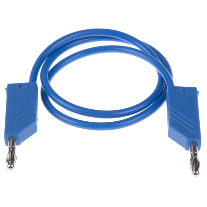 1 pcs - Hirschmann Test & Measurement Test lead, 16A, 60V dc, Blue, 50cm Lead Length