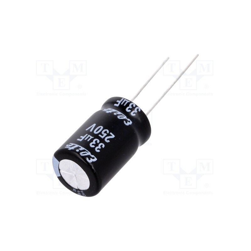 5 pcs x Elite - PF2E330MNN1220 - Capacitor: electrolytic, THT, 33uF, 250VDC, Ø12.5x20mm, Pitch: 5mm