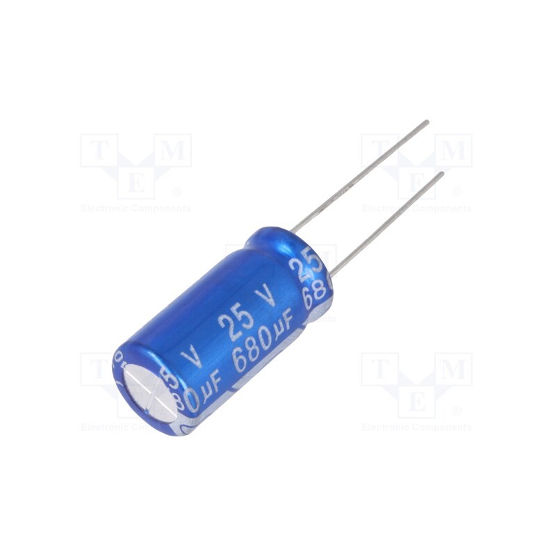 10 pcs x Jb Capacitors - JRG1E681M05001000200000B - Capacitor: electrolytic, THT, 680uF, 25VDC, Ø10x20mm, Pitch: 5mm