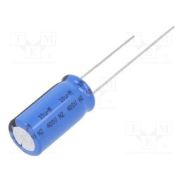 10 pcs x VISHAY - MAL215256109E3 - Capacitor: electrolytic, THT, 10uF, 400VDC, Ø10x20mm, Pitch: 5mm