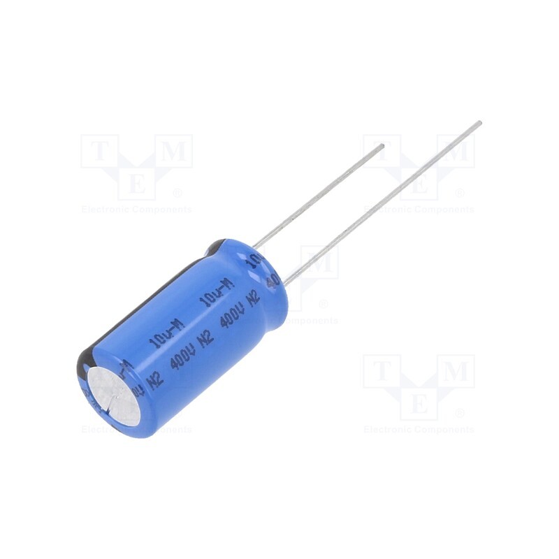 10 pcs x VISHAY - MAL215256109E3 - Capacitor: electrolytic, THT, 10uF, 400VDC, Ø10x20mm, Pitch: 5mm