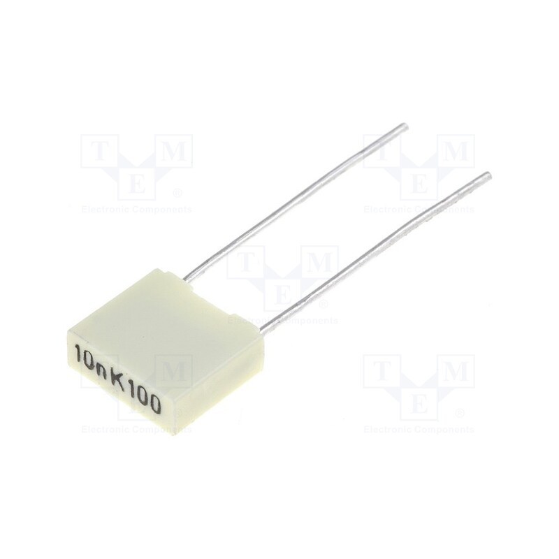 10 pcs x KEMET - R82EC2100DQ50K - Capacitor: polyester, 10nF, 63VAC, 100VDC, 5mm, ±10%, 7.2x2.5x6.5mm