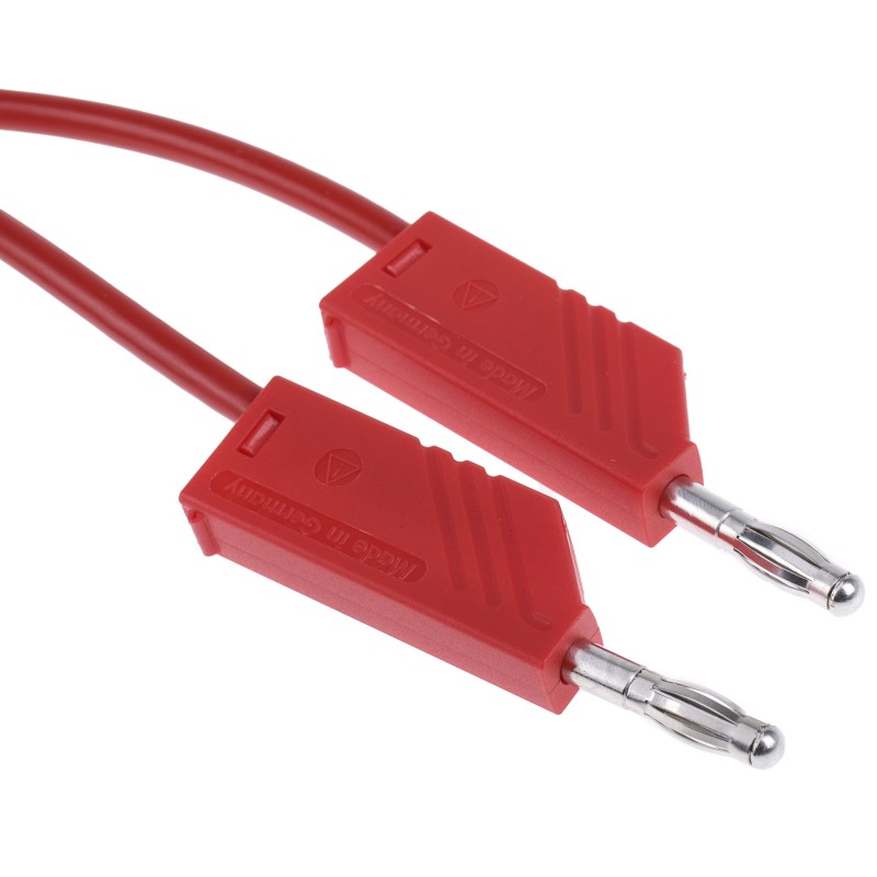 1 pcs - Hirschmann Test & Measurement Test lead, 32A, 60V dc, Red, 1m Lead Length