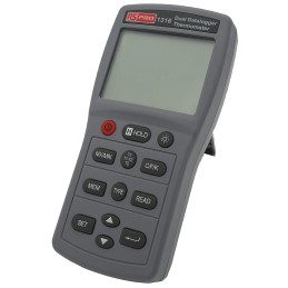 1 pcs - RS PRO 1316 Wired Digital Thermometer, E, J, K, N, R, S, T Probe, 2 Input(s), +1090 (J) °C, +1300 (N) °C, +1370 (K) °C,