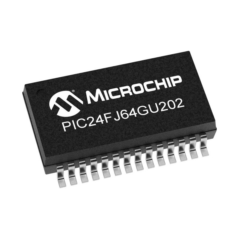 10 pcs - Microchip PIC24FJ64GP202-I/SO, 16bit PIC Microcontroller MCU, PIC, 32MHz, 64 kB Flash, 28-Pin SOIC