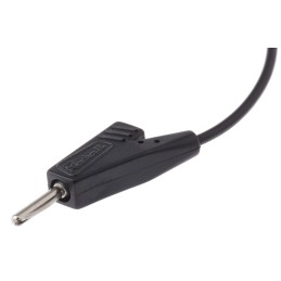 1 pcs - Radiall 2 mm Connector Test Lead, 5A, 250V ac, Black, 200mm Lead Length