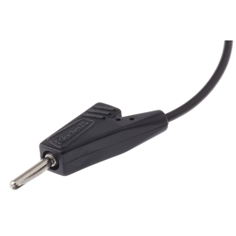 1 pcs - Radiall 2 mm Connector Test Lead, 5A, 250V ac, Black, 200mm Lead Length