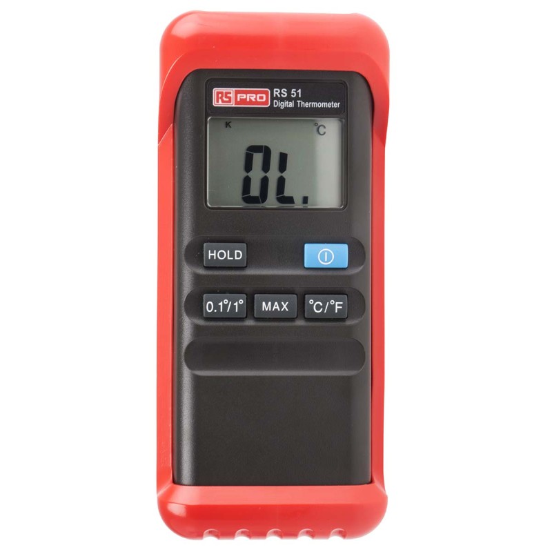 1 pcs - RS PRO Handheld Digital Thermometer, K Probe, 1 Input(s), +1300 °C, +1999°F Max, ±0.3 % Accuracy - UKAS Calibration