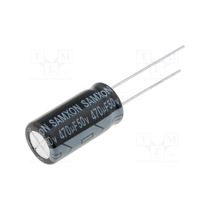 10 pcs x SAMXON - KM 470U/50V - Capacitor: electrolytic, THT, 470uF, 50VDC, Ø10x20mm, Pitch: 5mm