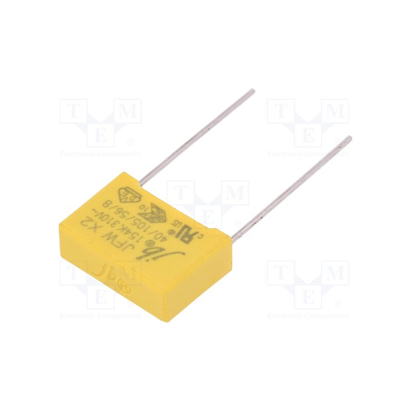 10 pcs x Jb Capacitors - JFW-150N/310-P15 - Capacitor: polypropylene, 150nF, 18x12x6mm, THT, ±10%, 15mm, 310VAC